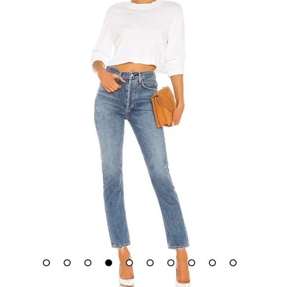 Agolde Riley High Rise Straight Crop - Picture 4 of 14